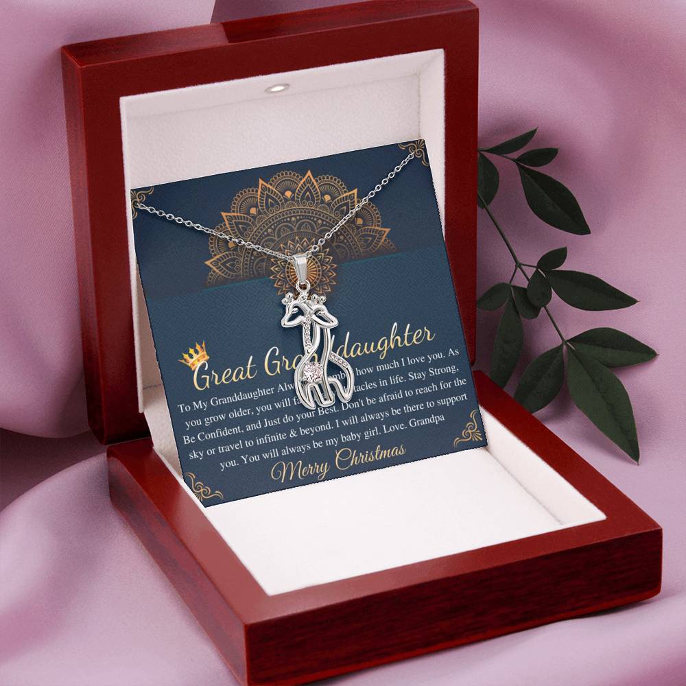 Christmas Gift For Great Granddaughter Gift Necklace For Great Granddaughter Christmas Gift From Great Grandma/Great Grandpa On Xmas #0830