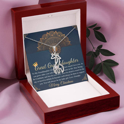 Christmas Gift For Great Granddaughter Gift Necklace For Great Granddaughter Christmas Gift From Great Grandma/Great Grandpa On Xmas #0830