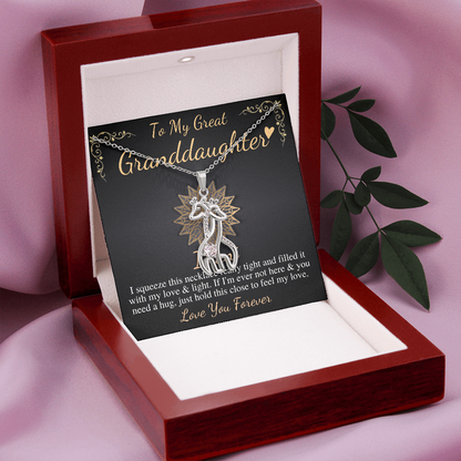 To My Great Granddaughter Gift For Great Granddaughter Birthday Necklace From Great Grandma/Great Grandpa,Granddaughter Christmas Gift #0527 imani