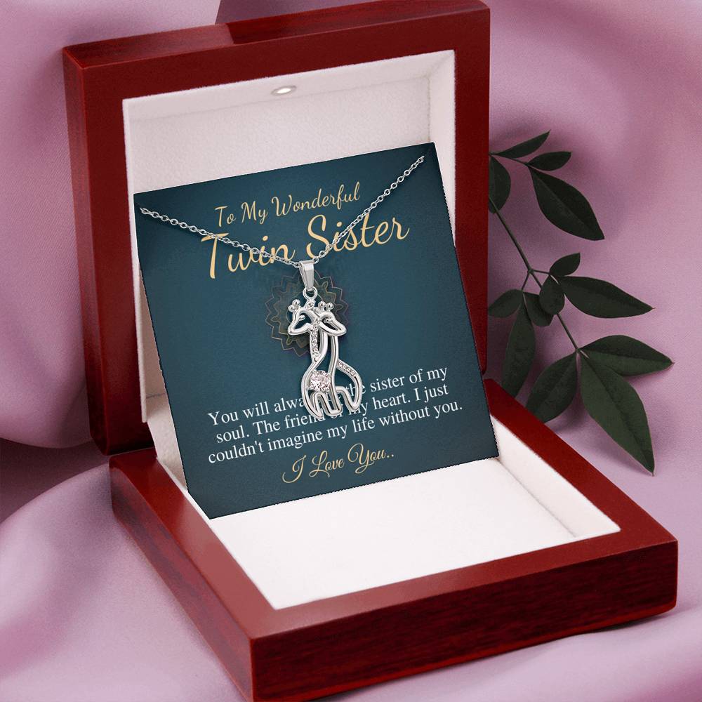Birthday Gift For Twin Sister, To My Twin Sister Necklace, Present For Twin,Twin Sister Christmas Gift,Twins Jewelry,Giraffes Necklace #0555