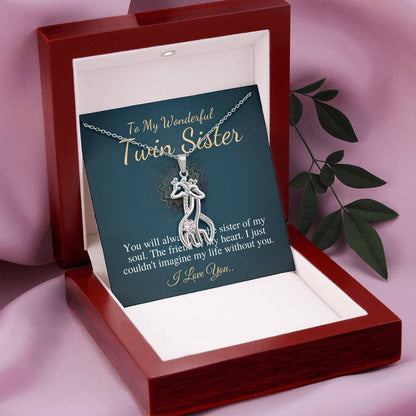 Birthday Gift For Twin Sister, To My Twin Sister Necklace, Present For Twin,Twin Sister Christmas Gift,Twins Jewelry,Giraffes Necklace #0555