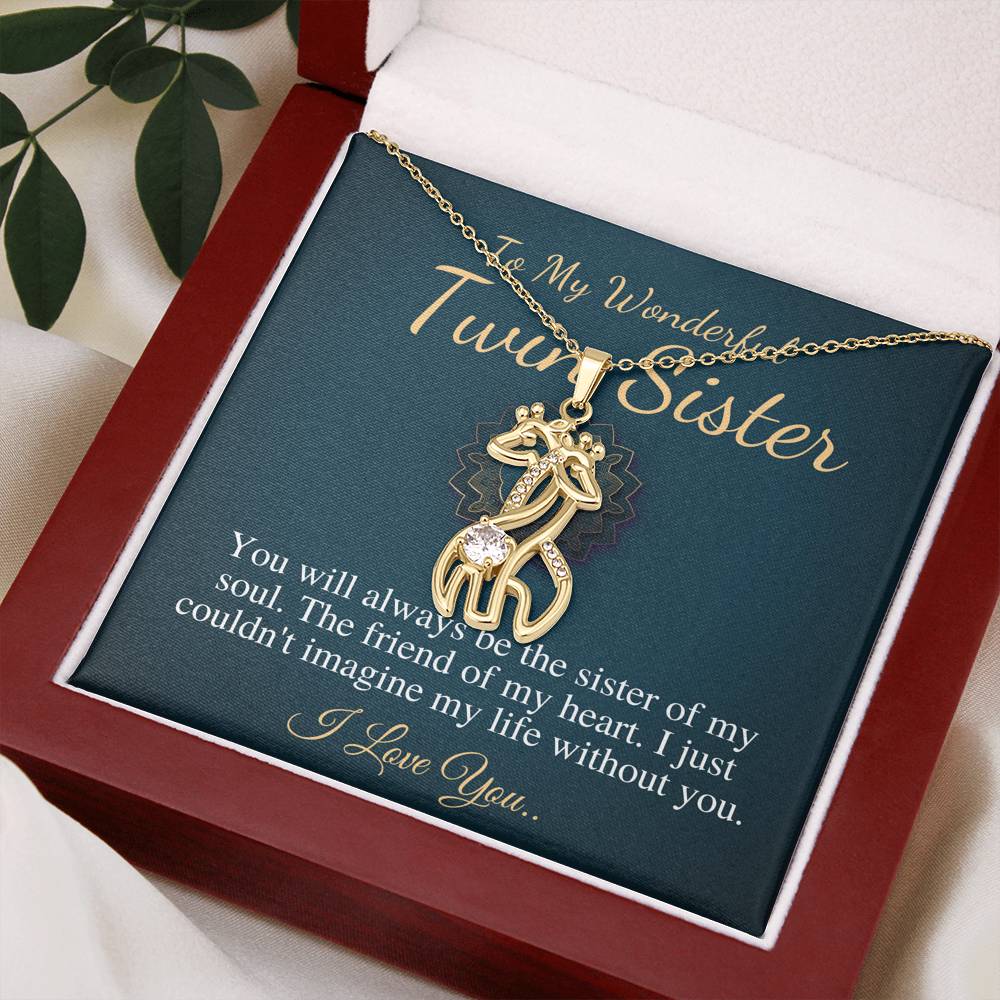 Birthday Gift For Twin Sister, To My Twin Sister Necklace, Present For Twin,Twin Sister Christmas Gift,Twins Jewelry,Giraffes Necklace #0555