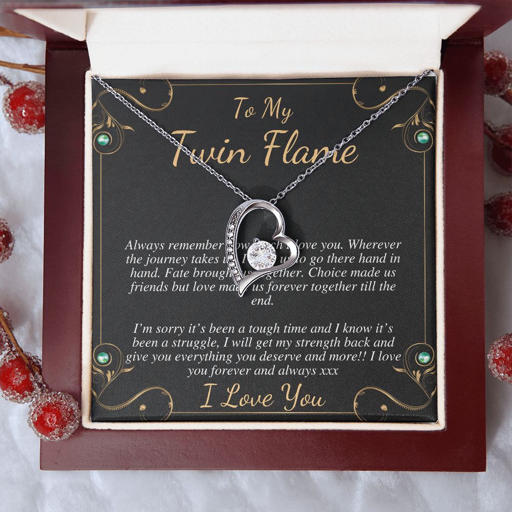 Gift For Meaningful Twin Flame Heart Necklace, Gift for Wife, Twin Flame Jewelry, Twin Flame Gift, To My Twin Flame julia