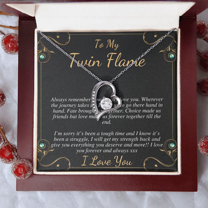 Gift For Meaningful Twin Flame Heart Necklace, Gift for Wife, Twin Flame Jewelry, Twin Flame Gift, To My Twin Flame julia