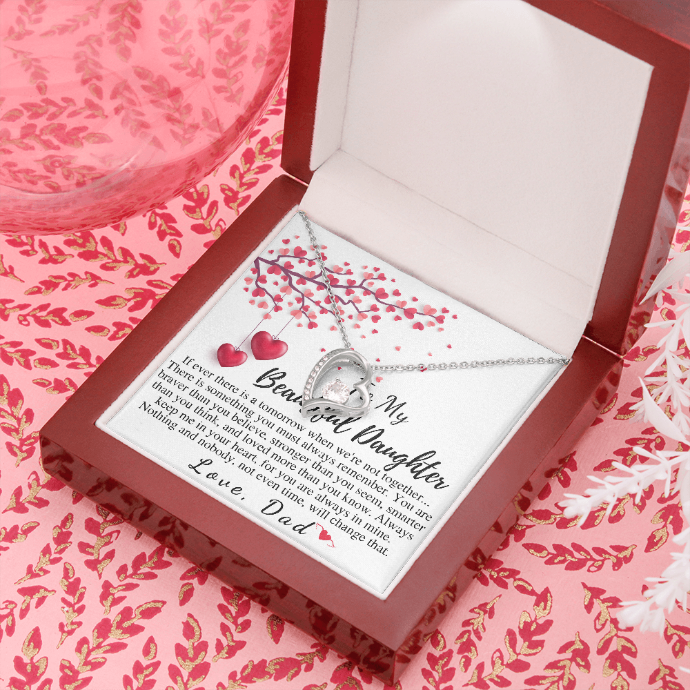 Daughter Valentines Hearts Necklace from Dad, Valentine's Day Gift for Daughter in College, Valentines Gift for Teenage Daughter, Graduation