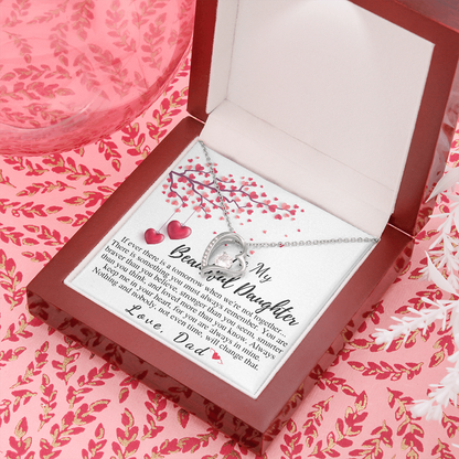 Daughter Valentines Hearts Necklace from Dad, Valentine's Day Gift for Daughter in College, Valentines Gift for Teenage Daughter, Graduation