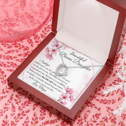 To my Bonus Daughter Beautiful Necklace, Stepdaughter Gift, Bonus Daughter Birthday Gift, Gift for Bonus Daughter, Daughter in Law