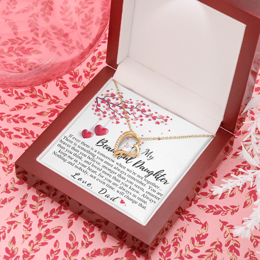 Daughter Valentines Hearts Necklace from Dad, Valentine's Day Gift for Daughter in College, Valentines Gift for Teenage Daughter, Graduation