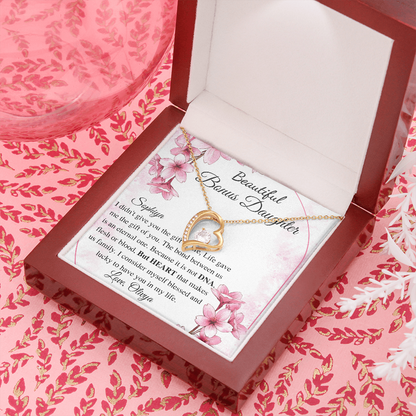 To my Bonus Daughter Beautiful Necklace, Stepdaughter Gift, Bonus Daughter Birthday Gift, Gift for Bonus Daughter, Daughter in Law