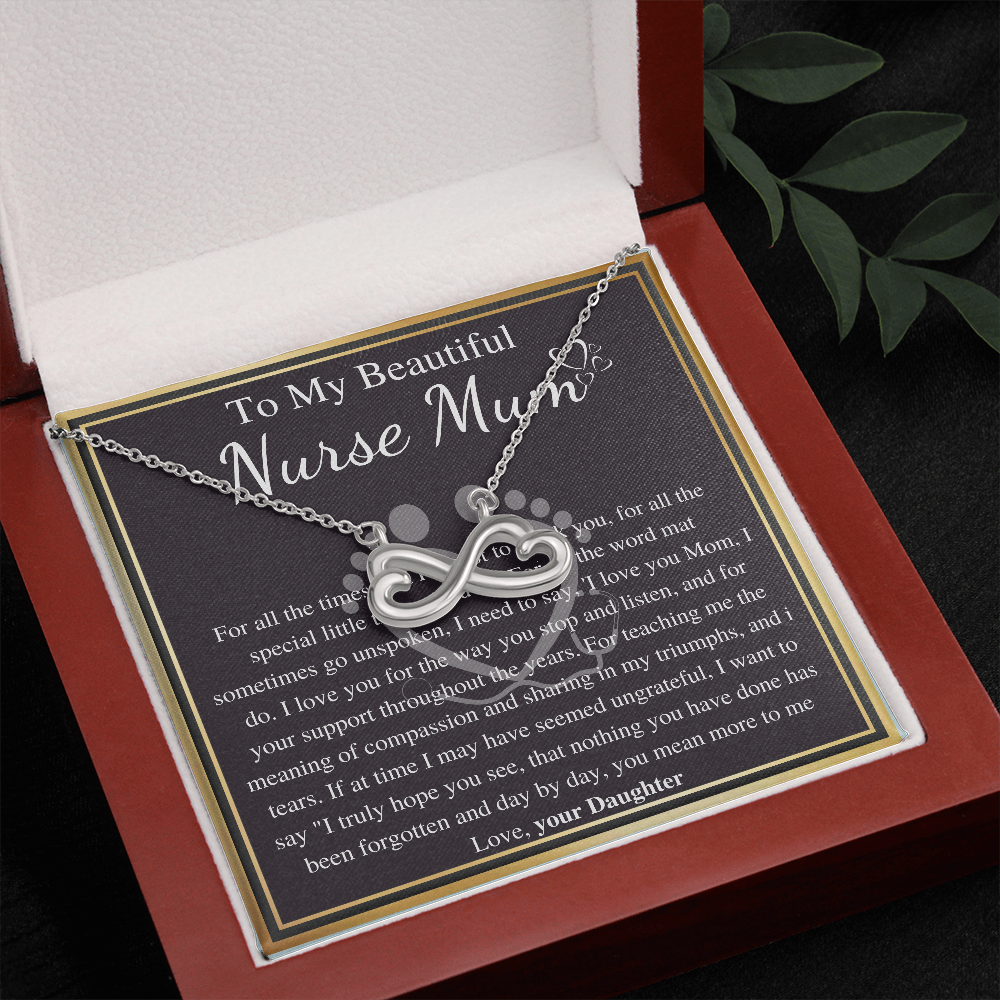 Nurse Mom Mother's Day Necklace, Nurse Mom jewelry on birthday, Nurse Hero Moms gift, keepsake gift with personalized messsge card