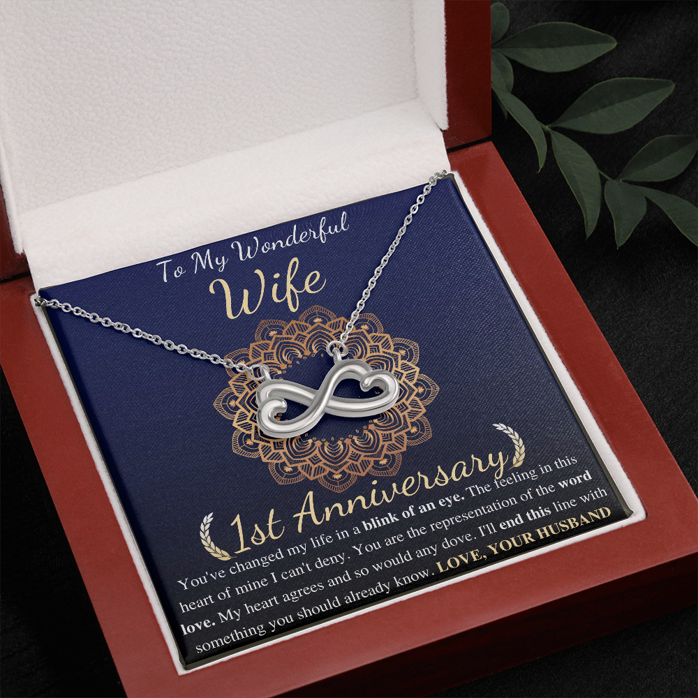 One Year Anniversary Gifts for Wife, Necklace For Her, 1st Wedding Anniversary Present From Husband,  To My Wife First Anniversary Present