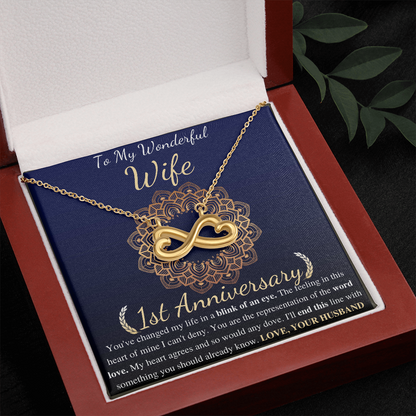 One Year Anniversary Gifts for Wife, Necklace For Her, 1st Wedding Anniversary Present From Husband,  To My Wife First Anniversary Present