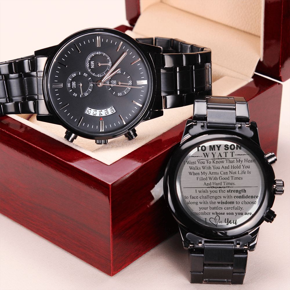 To My Son Watch, Son Christmas Gift for my son, Graduation Gift for my Son from Mom Mother Dad Father, Birthday Watch for Son from Mom wyatt