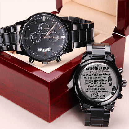 Gifts For Stepdad: Engraved Watch, Personalized Watch, Custom Watch, Step Dad Christmas Gifts, Dad Watch Engrave, Step Father Gift #0987 Donnie