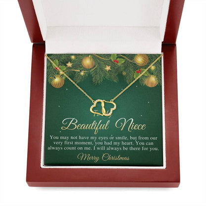 Niece Christas Gift Necklace From Aunt and Niece Gift for Niece On Christmas Day, Christmas Necklace For Niece, Merry Christmas Gift #0824