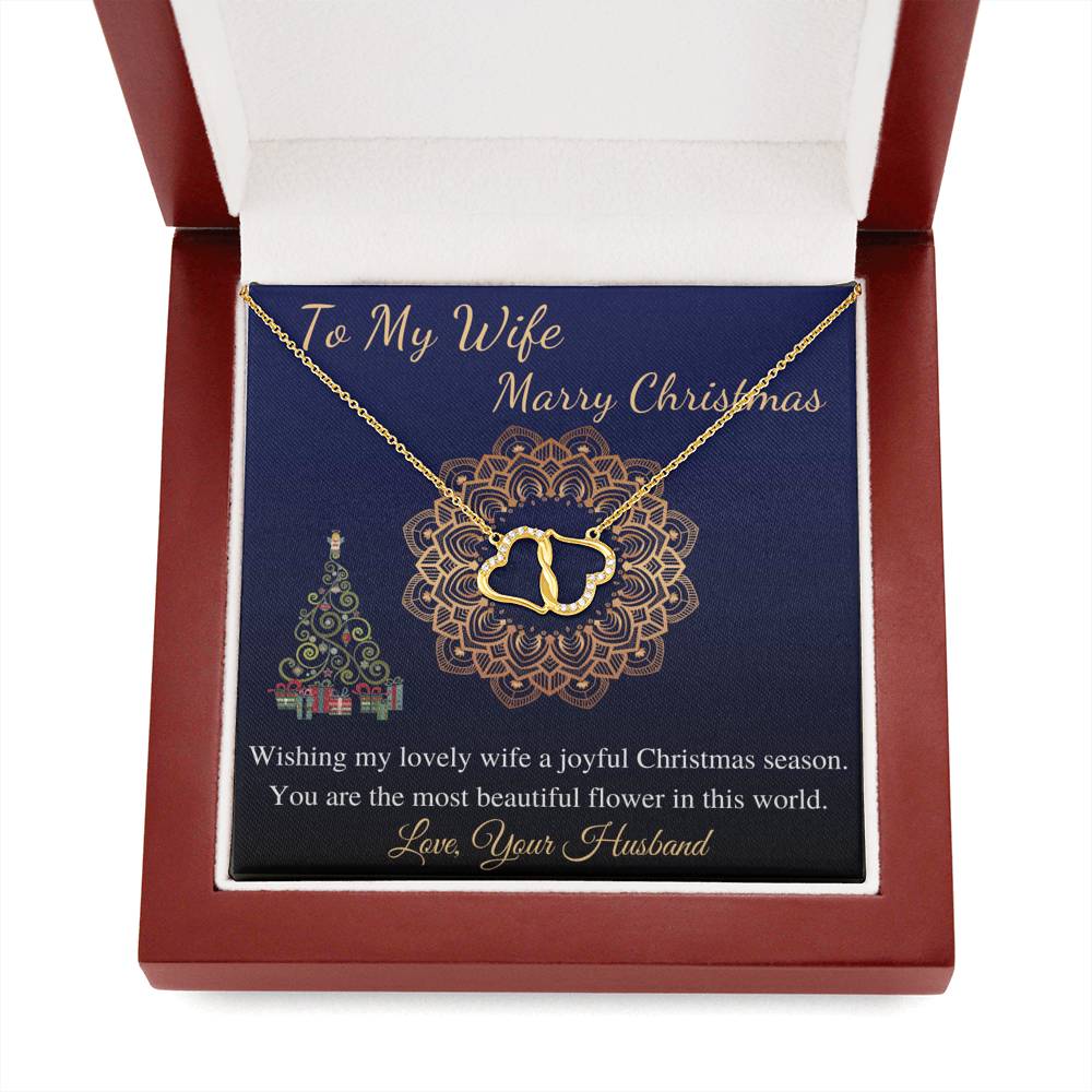 Christmas Gift For Wife From husband, Christmas necklace For Wife, Thanks Giving Gift, Real Gold Necklace, Diamond Necklace For Wife #0808