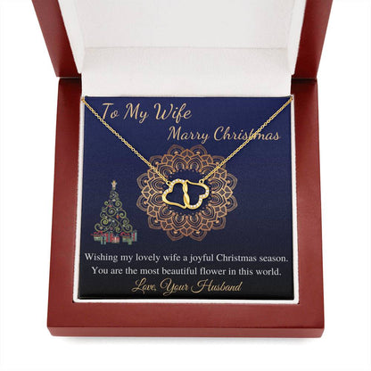 Christmas Gift For Wife From husband, Christmas necklace For Wife, Thanks Giving Gift, Real Gold Necklace, Diamond Necklace For Wife #0808