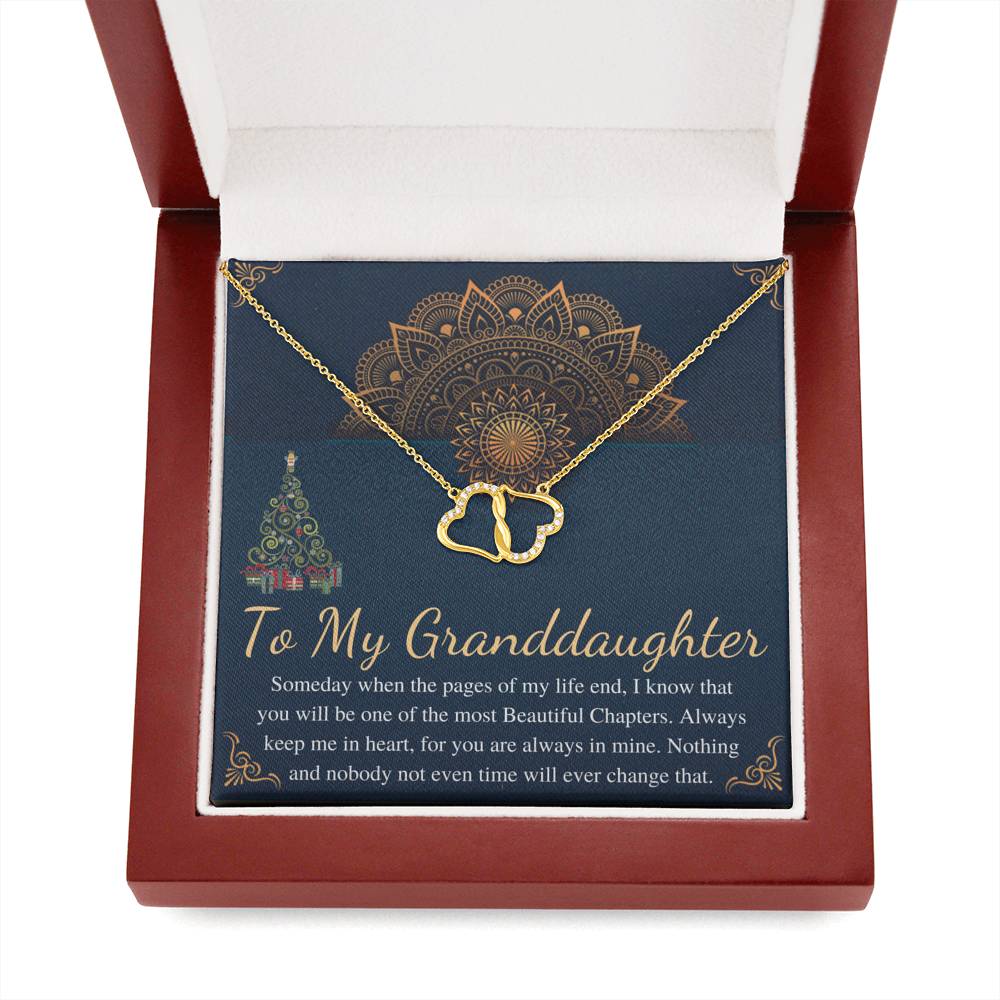Granddaughter Christmas Gift From Granmother, Grandfather, Christmas Gift For Granddaughter,From Grandmom & Granddad,10K Gold Necklace #0810