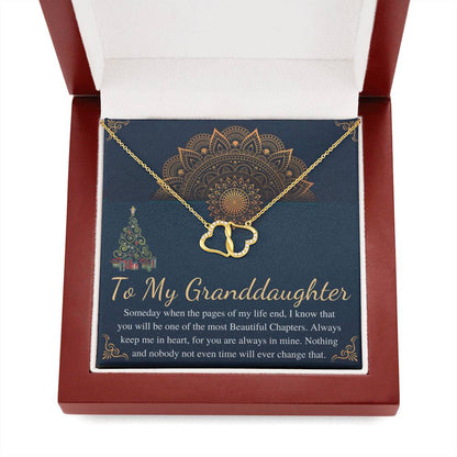 Granddaughter Christmas Gift From Granmother, Grandfather, Christmas Gift For Granddaughter,From Grandmom & Granddad,10K Gold Necklace #0810