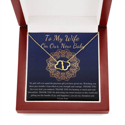 Push Gift for Wife for New Baby, New Mom Gift from Husband,Push Gift for Wife,Baby Gift From Husband, New Mom Necklace, Gold Necklace #0793