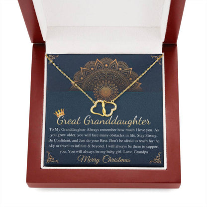 Christmas Gift For Great Granddaughter Gift Necklace For Great Granddaughter Christmas Gift From Great Grandma/Great Grandpa On Xmas #0830