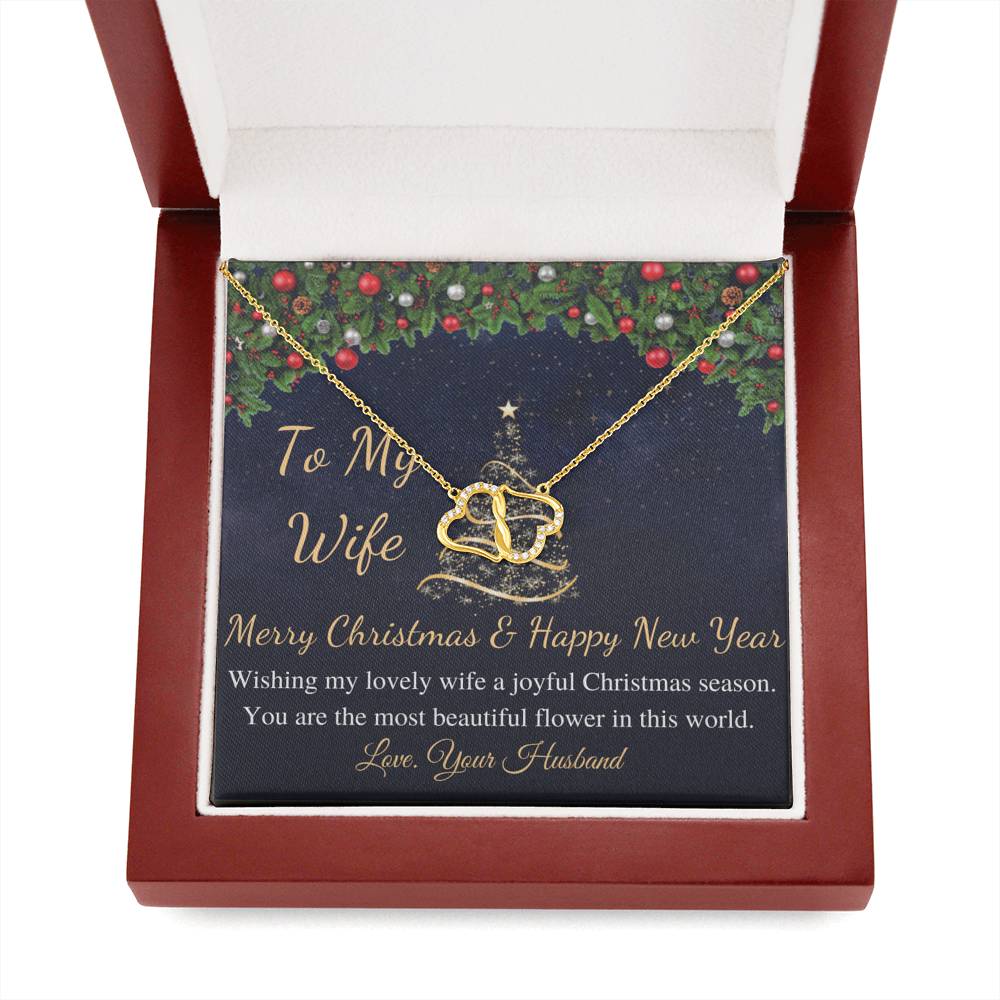 Christmas Gift For Wife From husband, Christmas necklace For Wife, Thanks Giving Gift, Real Gold Necklace, Diamond Necklace For Wife #0807