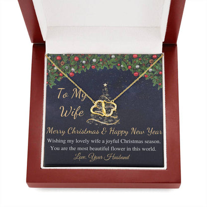 Christmas Gift For Wife From husband, Christmas necklace For Wife, Thanks Giving Gift, Real Gold Necklace, Diamond Necklace For Wife #0807