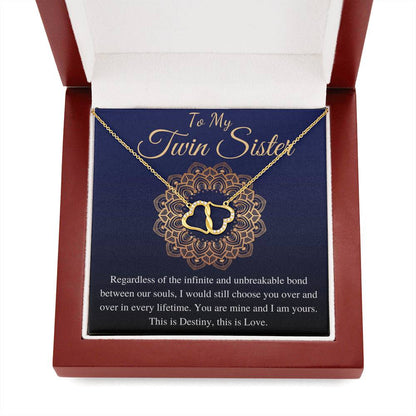 Twin Sister Gift, Twin Necklace, Christmas Gift for Twin Sister, Birthday Gift for Twin Sister, Twin Sister Jewelry, Sister to Sister #0799