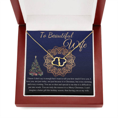 Christmas Gift For Wife From husband, Christmas necklace For Wife, Thanks Giving Gift, Real Gold Necklace, Diamond Necklace For Wife #0804