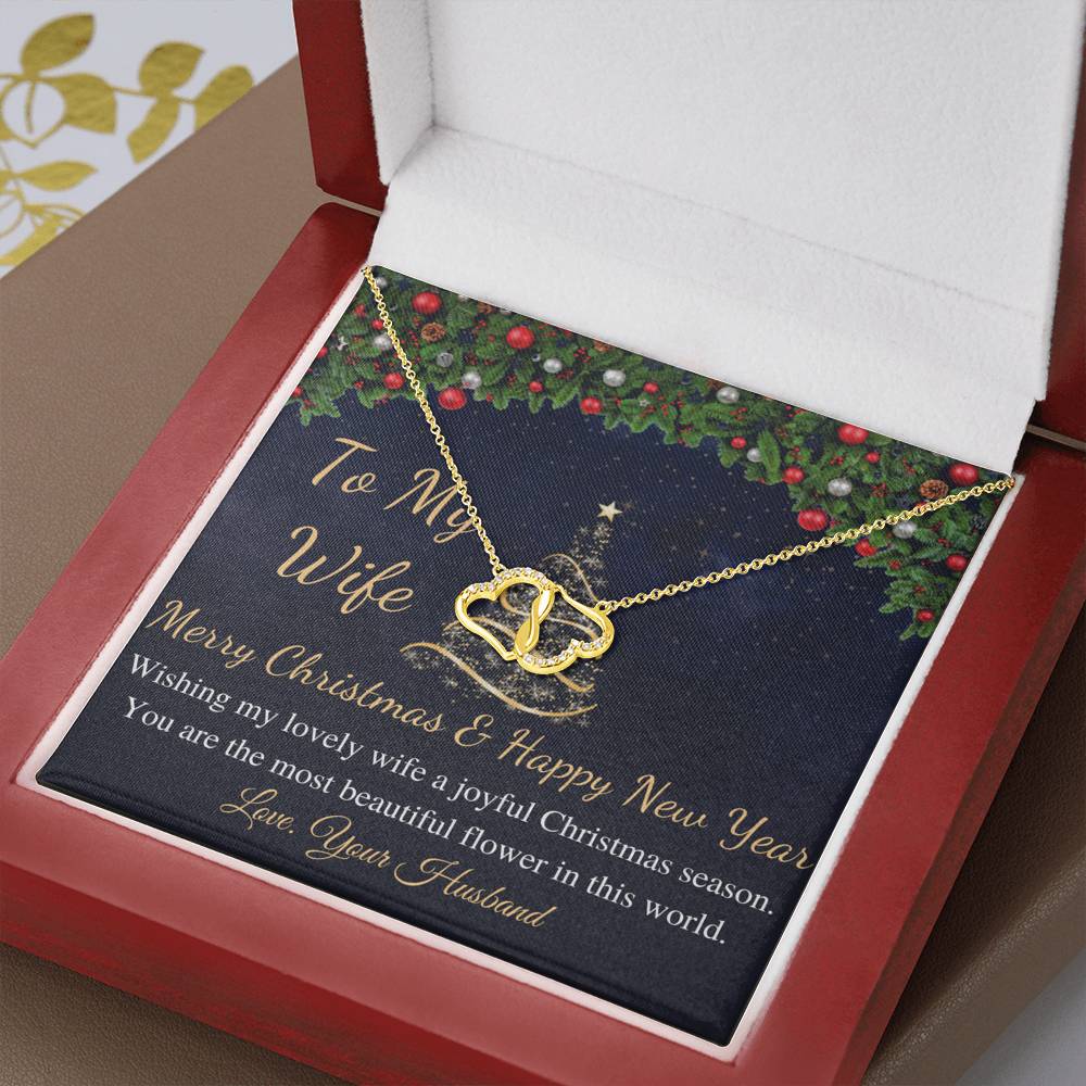 Christmas Gift For Wife From husband, Christmas necklace For Wife, Thanks Giving Gift, Real Gold Necklace, Diamond Necklace For Wife #0807