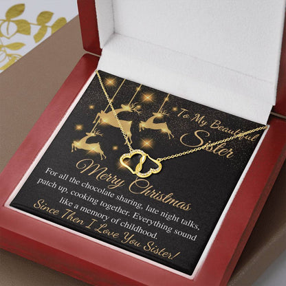 Sister Christmas Gift Necklace From Sister On Christmas Gift For Sister, Sister Christmas Gold Necklace, For Little Sister, Big Sister #0831
