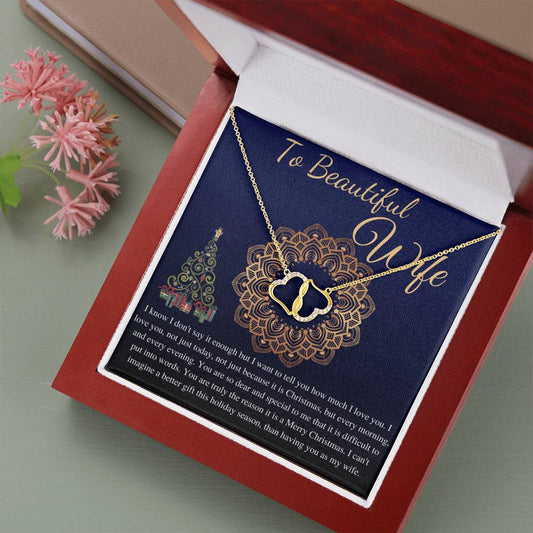 Christmas Gift For Wife From husband, Christmas necklace For Wife, Thanks Giving Gift, Real Gold Necklace, Diamond Necklace For Wife #0804