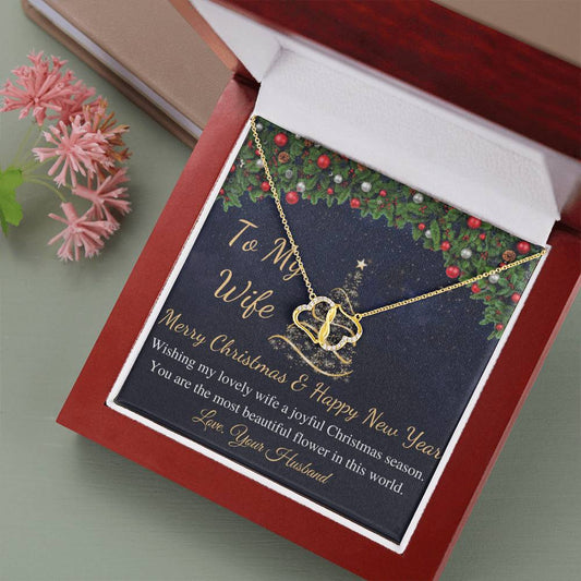 Christmas Gift For Wife From husband, Christmas necklace For Wife, Thanks Giving Gift, Real Gold Necklace, Diamond Necklace For Wife #0807
