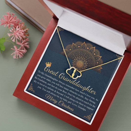 Christmas Gift For Great Granddaughter Gift Necklace For Great Granddaughter Christmas Gift From Great Grandma/Great Grandpa On Xmas #0830