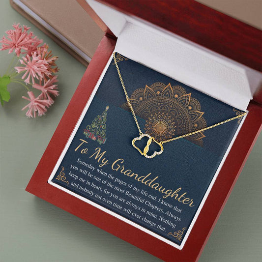 Granddaughter Christmas Gift From Granmother, Grandfather, Christmas Gift For Granddaughter,From Grandmom & Granddad,10K Gold Necklace #0810