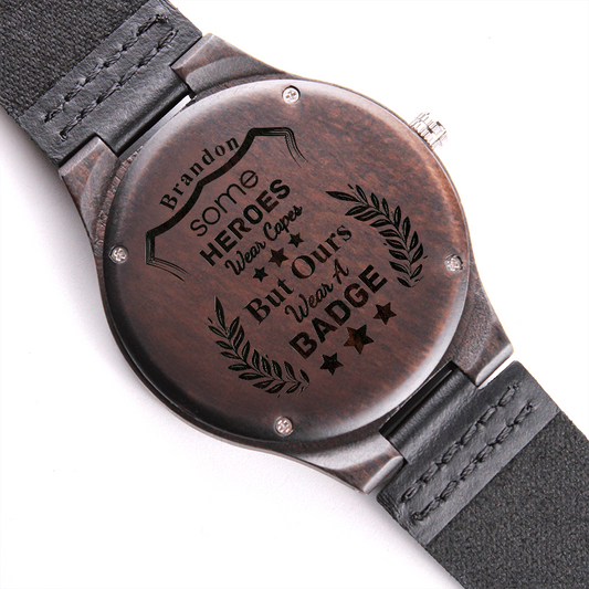 Personalized Engraved Police Academy Graduation Gift wooden Watch | Graduation Gift For Husband | Office Gift For Son | Gift From Parents bradon