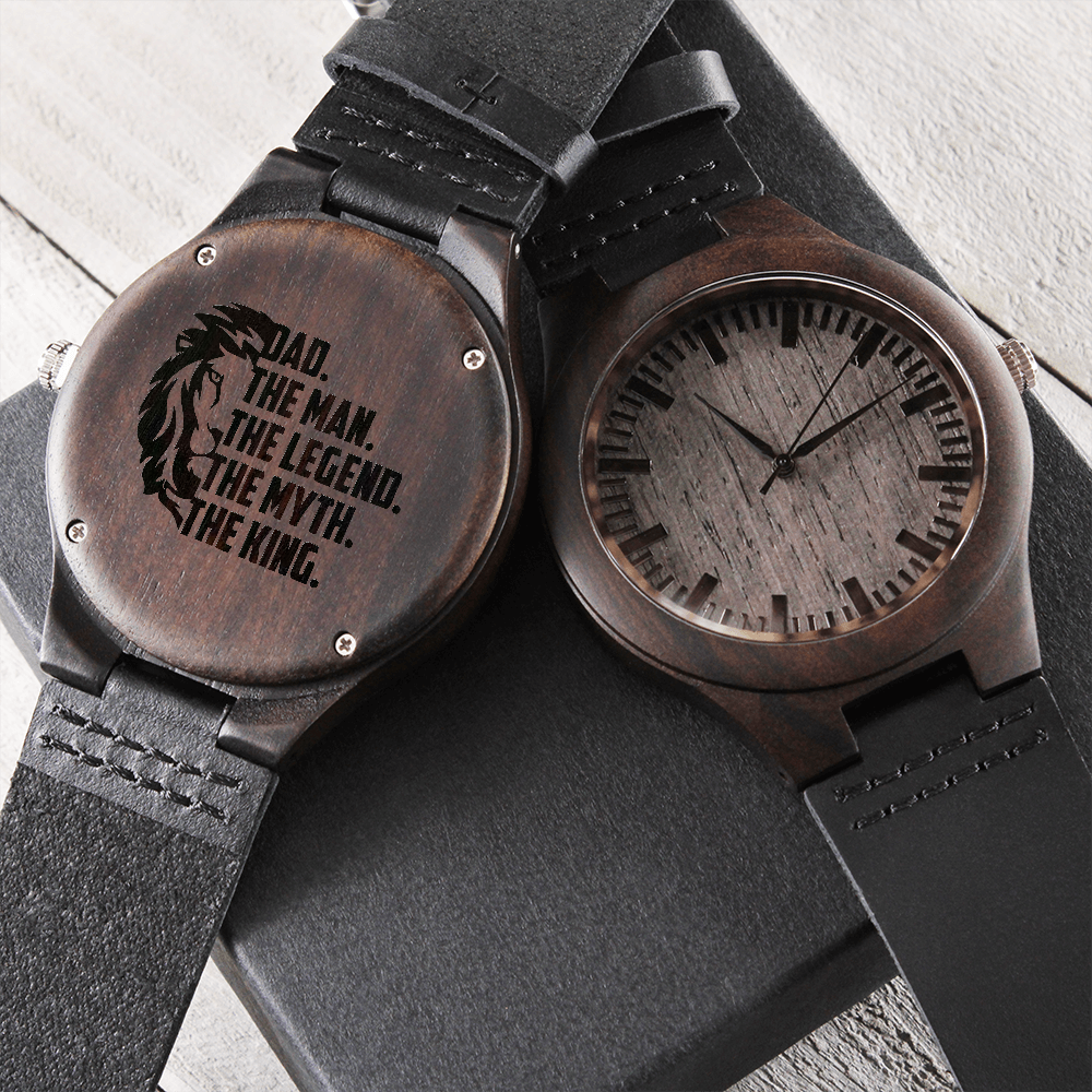 Personalized Fathers Day Gift To My Dad, Wooden Watch for Father's Day with Message Card, Gift Watch for Dad from Children, Engraved Watch