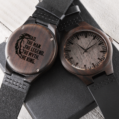 Personalized Fathers Day Gift To My Dad, Wooden Watch for Father's Day with Message Card, Gift Watch for Dad from Children, Engraved Watch