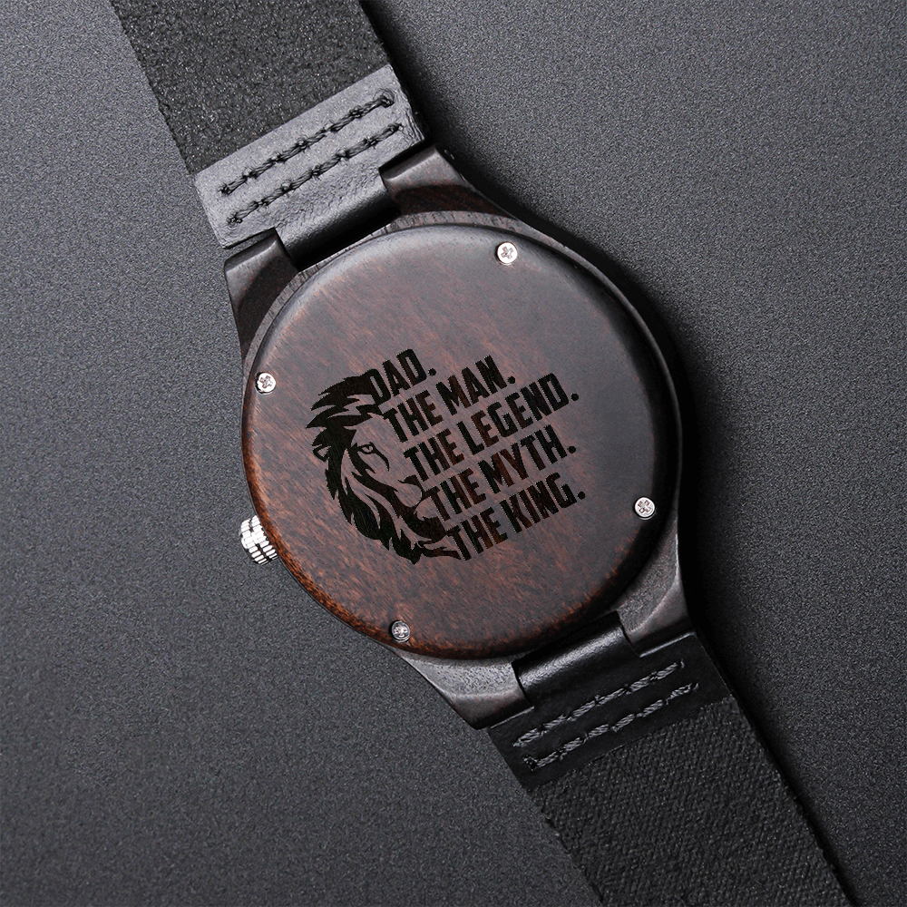 Personalized Fathers Day Gift To My Dad, Wooden Watch for Father's Day with Message Card, Gift Watch for Dad from Children, Engraved Watch