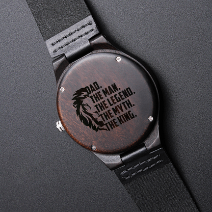 Personalized Fathers Day Gift To My Dad, Wooden Watch for Father's Day with Message Card, Gift Watch for Dad from Children, Engraved Watch
