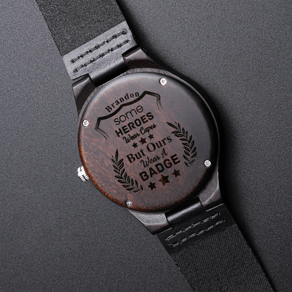 Personalized Engraved Police Academy Graduation Gift wooden Watch | Graduation Gift For Husband | Office Gift For Son | Gift From Parents bradon