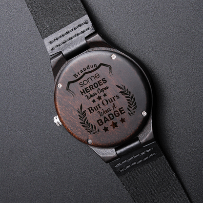 Personalized Engraved Police Academy Graduation Gift wooden Watch | Graduation Gift For Husband | Office Gift For Son | Gift From Parents bradon