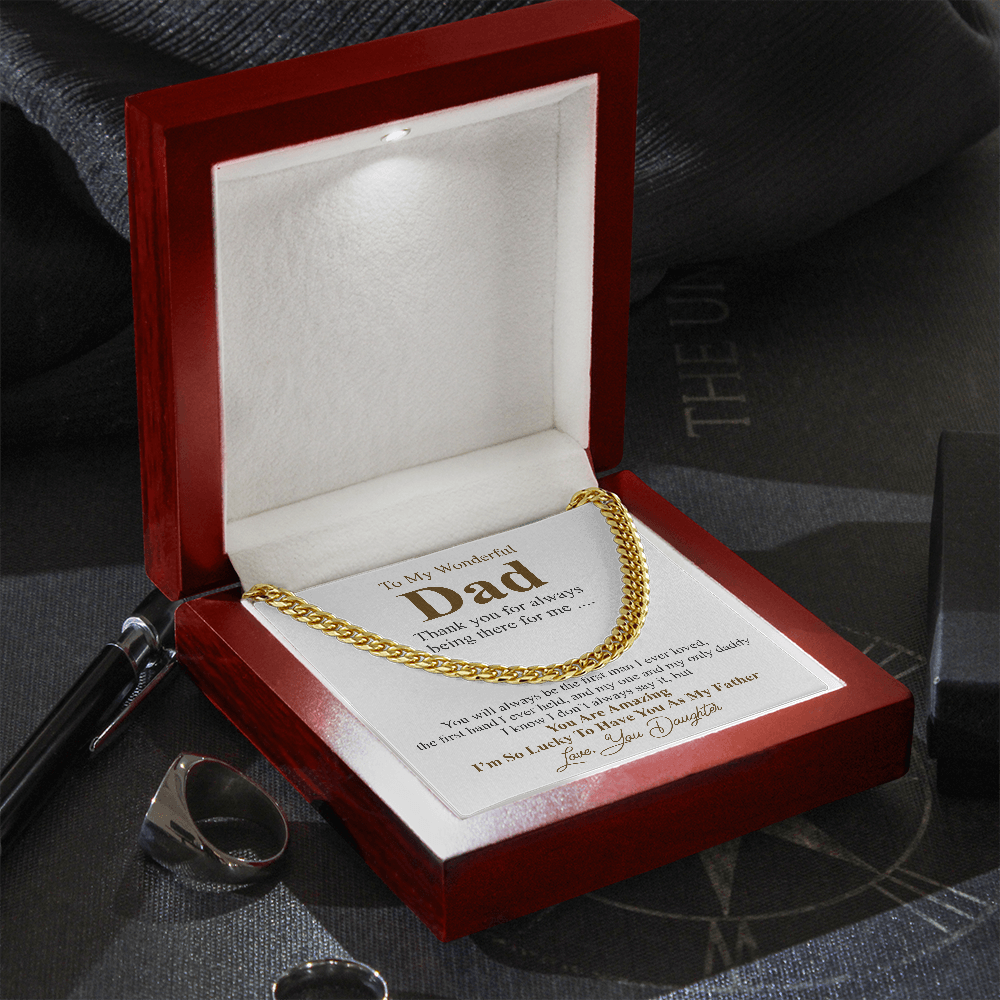 to my wonderful dad chain necklace