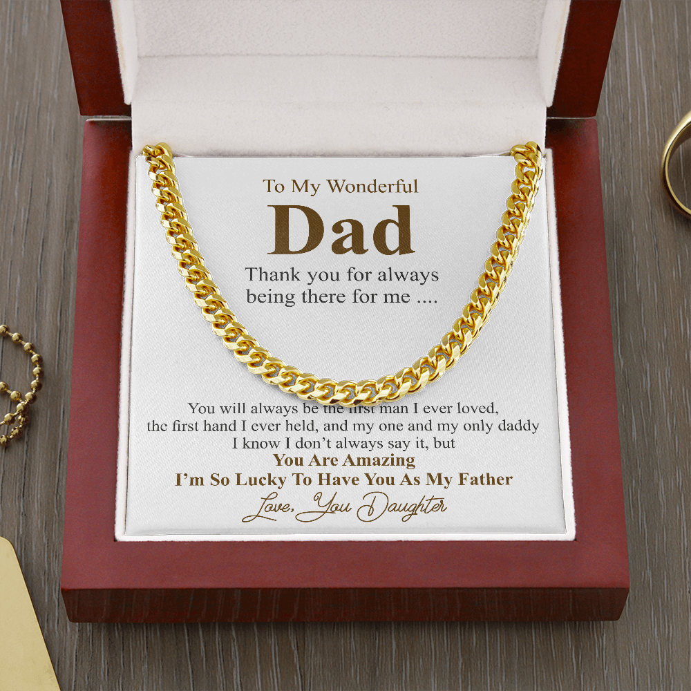 to my wonderful dad chain necklace