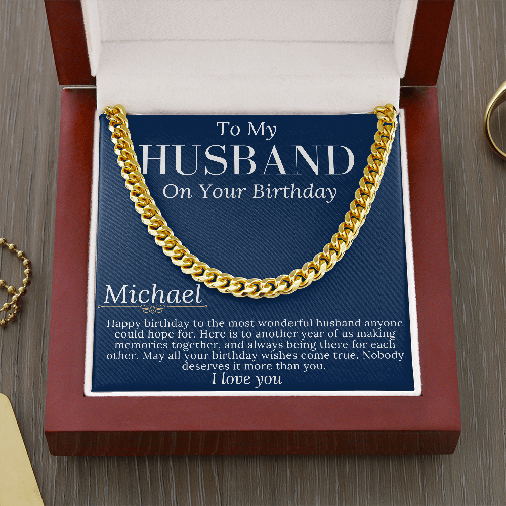 Husband Birthday Gift, Husband Birthday Chain Jewelry, Husband Chain Necklace Gift, Husband Thoughtful Gift, Birthday Gift For Husband #0901