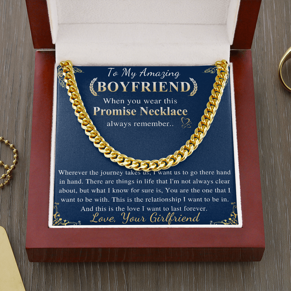 Valentine's Day Gift for Boyfriend, Boyfriend Romantic Gifts From Girlfriend, Boyfriend Promise Chain Necklace, Birthday Gift, Graduation