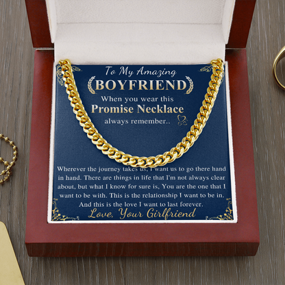 Valentine's Day Gift for Boyfriend, Boyfriend Romantic Gifts From Girlfriend, Boyfriend Promise Chain Necklace, Birthday Gift, Graduation