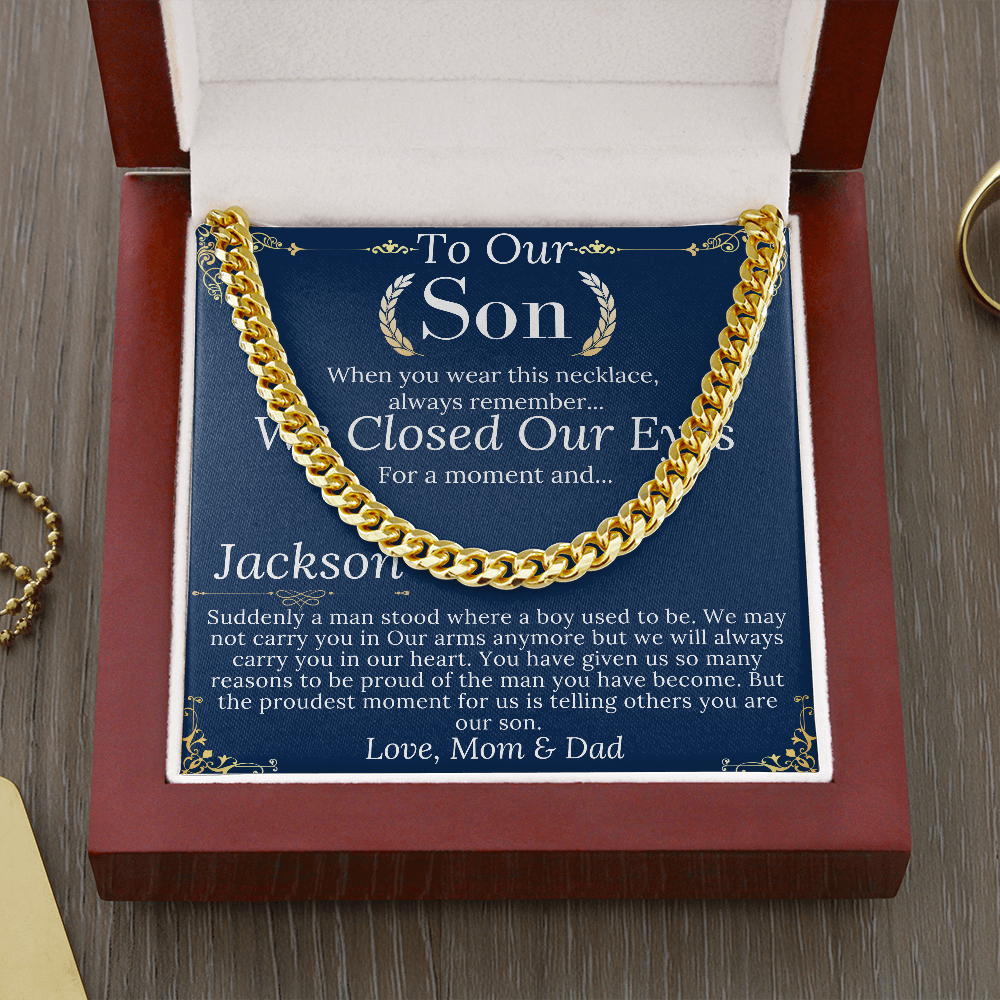 Son Christmas Gift, Sentimental Son Gifts from Mom, Son Chain Necklace, Mother to Son Gifts, Son Birthday, Gifts for Son from Mother #0974 jackson