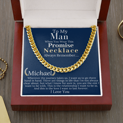 Boyfriend Promise necklace For Him, Boyfriend Christmas Gift, Mens Chain Necklace Christmas Gift For Soulmate, Husband Christmas Gift  #0943
