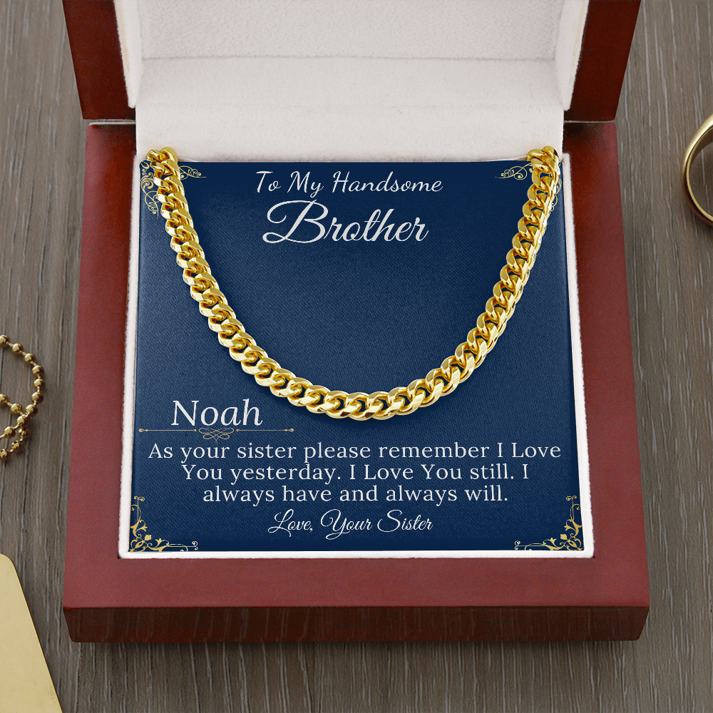 Christmas Gifts for Brother Birthday Gifts for Brother Gift Ideas, Gifts for Brother from Sister, Mens Chain Necklace, Brother Present #0868 noah
